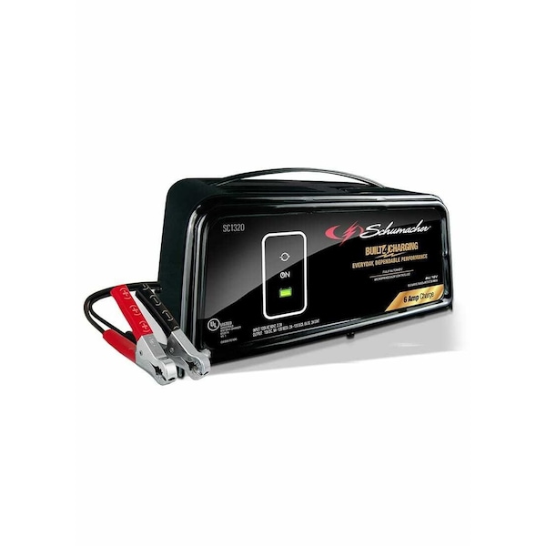 Schumacher Electric Fully Automatic Battery Charger/Maintainer, 6A, 6V, 2A Maintain, LED Indicator Power on SC1320 - main